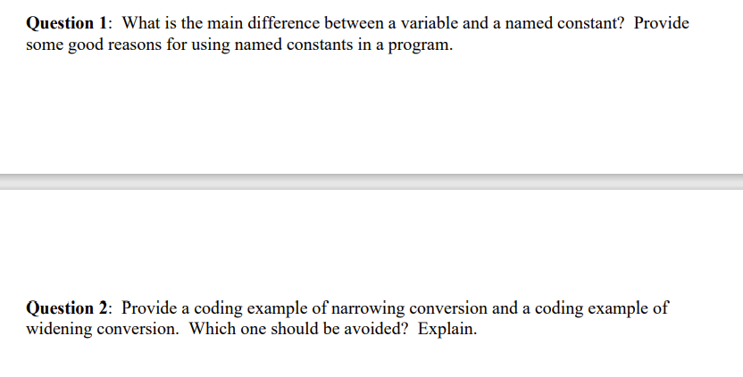 Solved Question 1: What is the main difference between a | Chegg.com