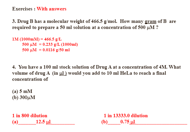 Solved Exercises : With Answers 3. Drug B Has A Molecular | Chegg.com