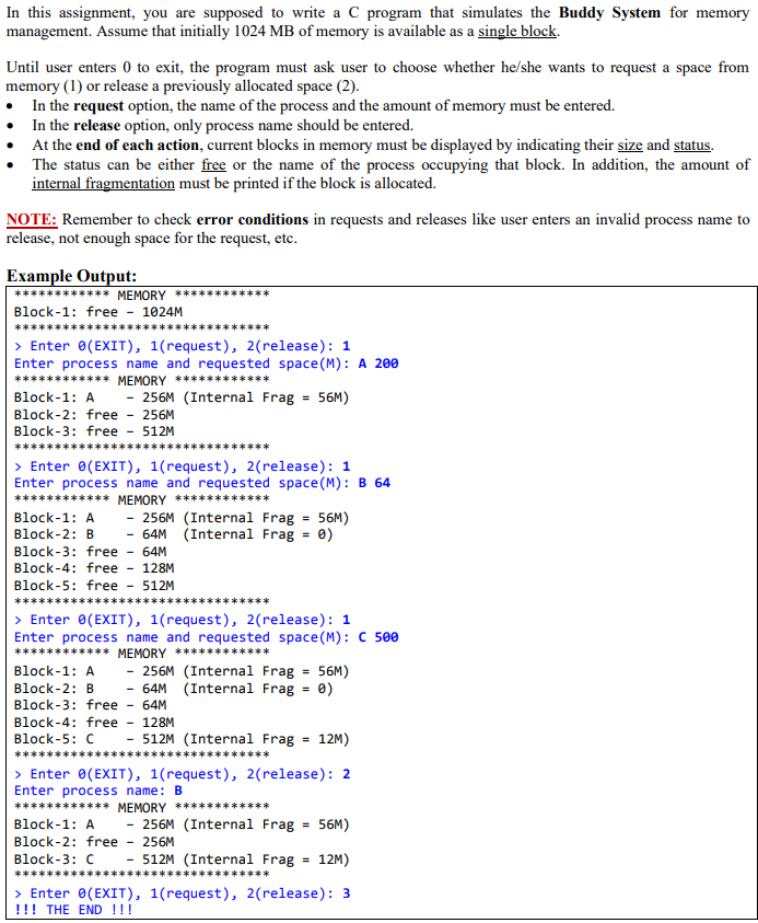 Solved In this assignment, you are supposed to write a C | Chegg.com