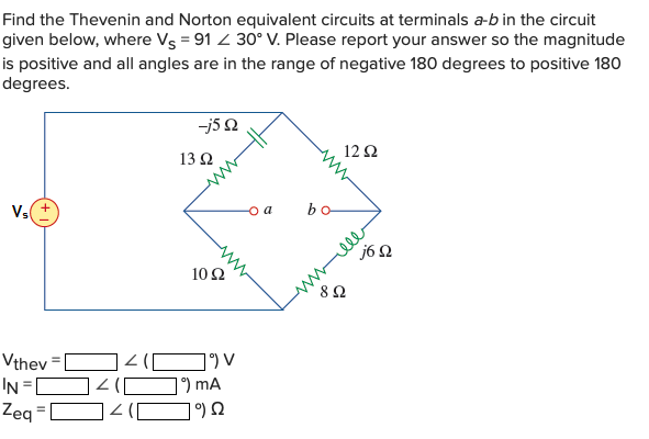 Solved Find the Thevenin and Norton equivalent circuits at | Chegg.com