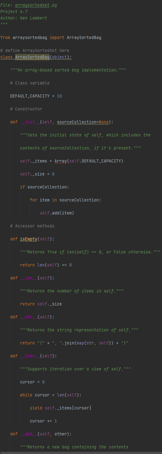 Solved A sorted set behaves just like a set, but allows the | Chegg.com