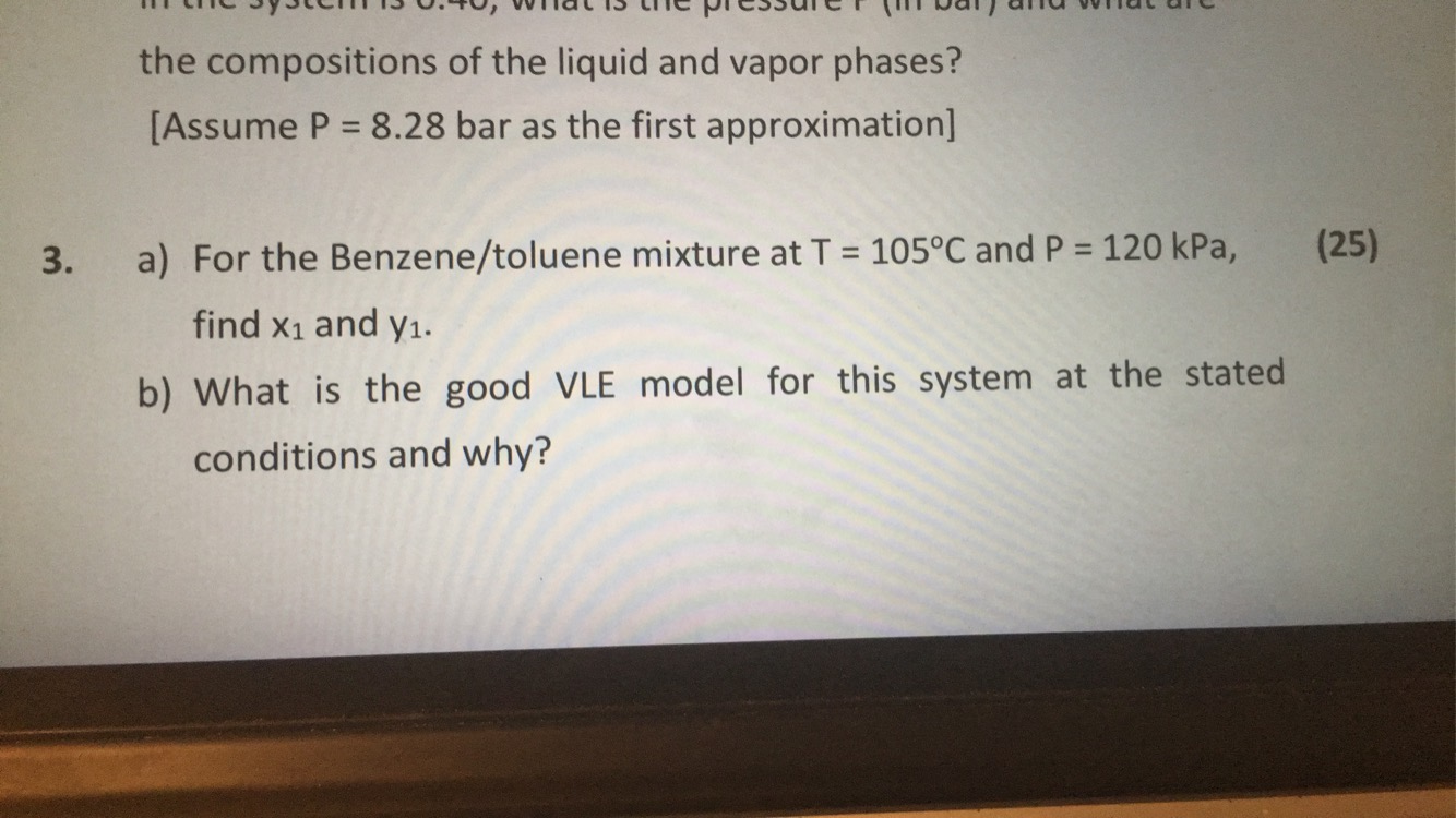 Solved the compositions of the liquid and vapor phases? | Chegg.com