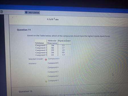 Solved HELP CENTER 62x10-3 Question 11 Based on the Table | Chegg.com