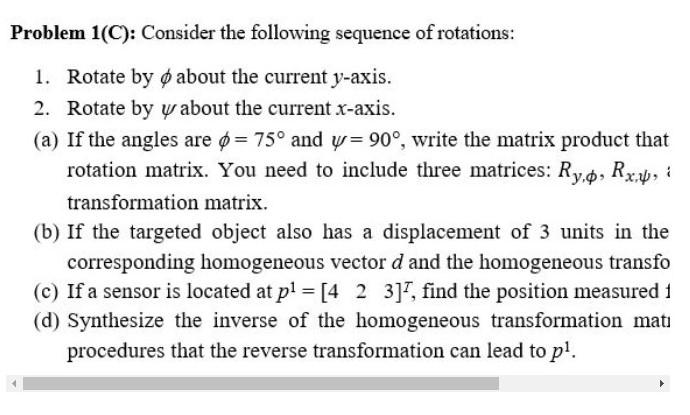 Solved Problem 1(C): Consider The Following Sequence Of | Chegg.com