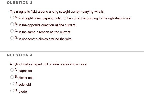 Solved QUESTION 3 The magnetic field around a long straight | Chegg.com