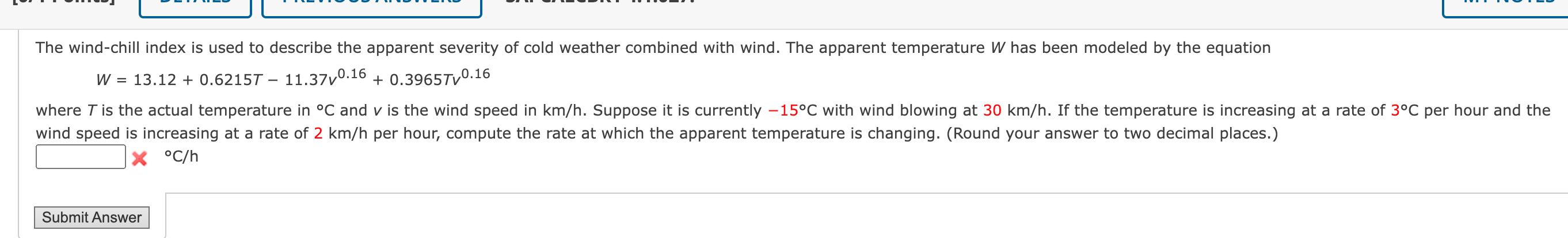 Solved The wind-chill index is used to describe the apparent | Chegg.com
