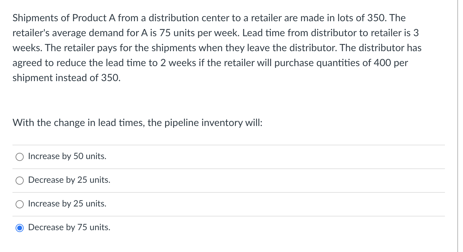 solved-shipments-of-product-a-from-a-distribution-center-to-chegg