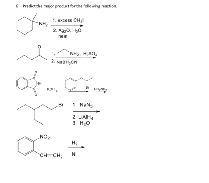 Solved Predict The Major Product For The Following Reaction 7575