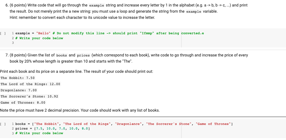 Solved 6. (6 points) Write code that will go through the | Chegg.com