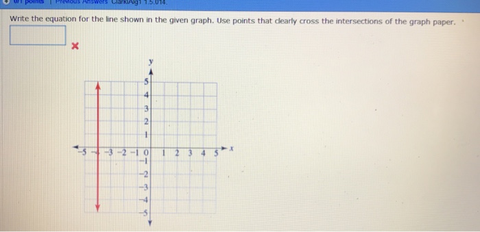 Solved Write the equation for the line shown in the given | Chegg.com