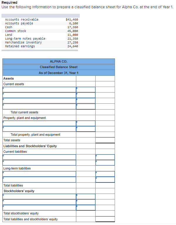 Solved Requlred Use the following Information to prepare a | Chegg.com