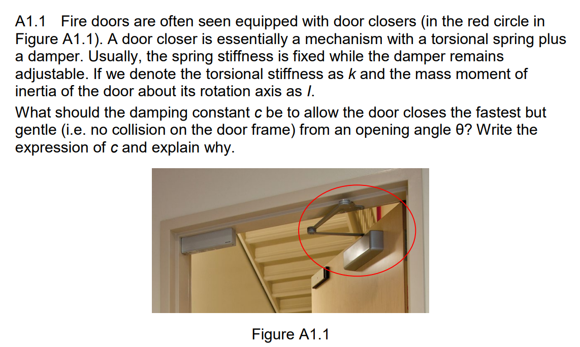 Solved Some doors have a mechanical device to either