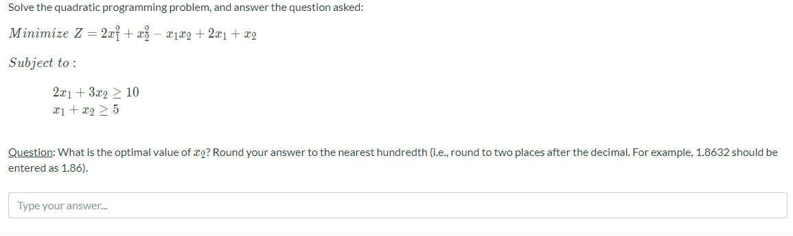 Solved Consider the collection of data (x1, x2,y) shown in | Chegg.com