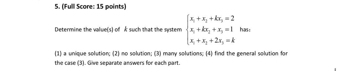 Solved 5. (Full Score: 15 points) (x2 + x2 + kxy = 2 | Chegg.com