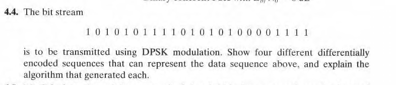 Solved 4.4. The bit stream 10 1 0 1 011 1 1 01 01 01 00 0 0 | Chegg.com