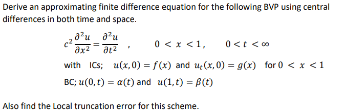 Solved Derive An Approximating Finite Difference Equation | Chegg.com