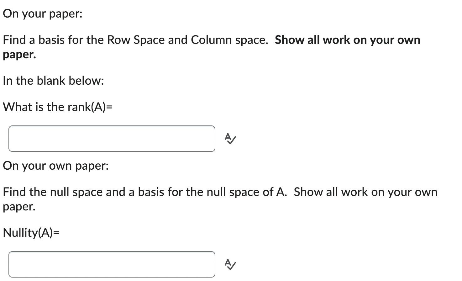 Solved On your own paper answer each of the following Chegg