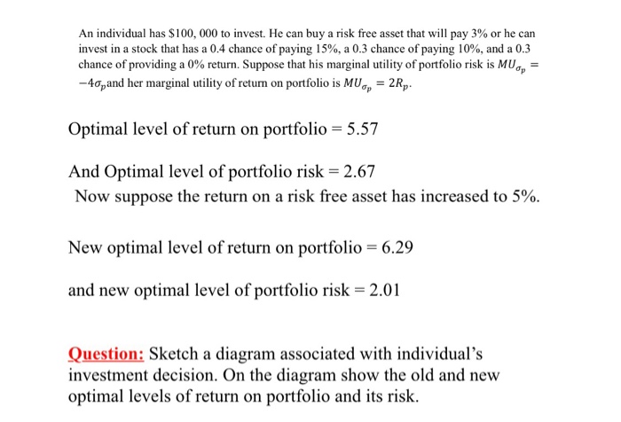Solved An individual has $100,000 to invest. He can buy a | Chegg.com