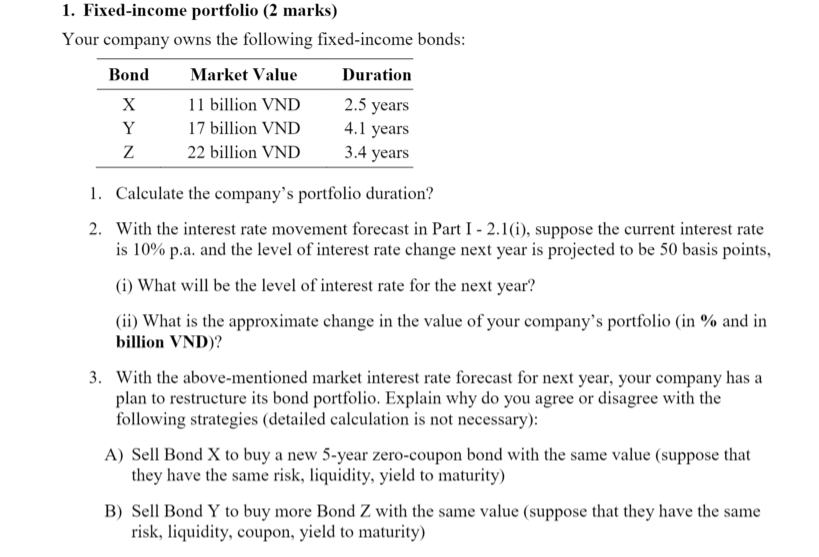 Solved 1. portfolio (2 marks) Your company owns
