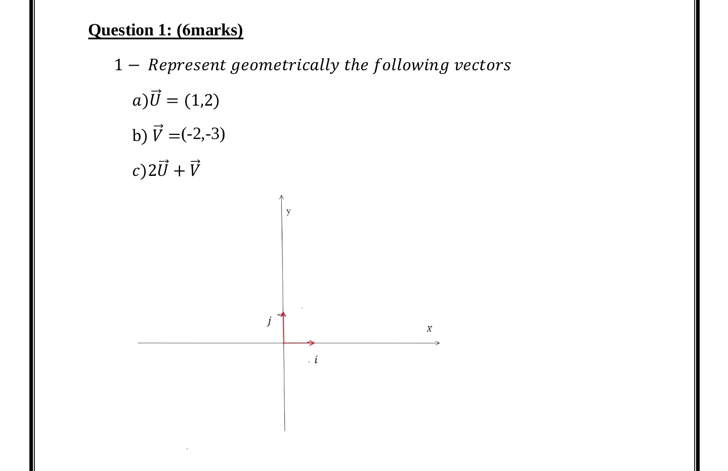 Solved Question 1: (6marks) 1 – Represent geometrically the | Chegg.com