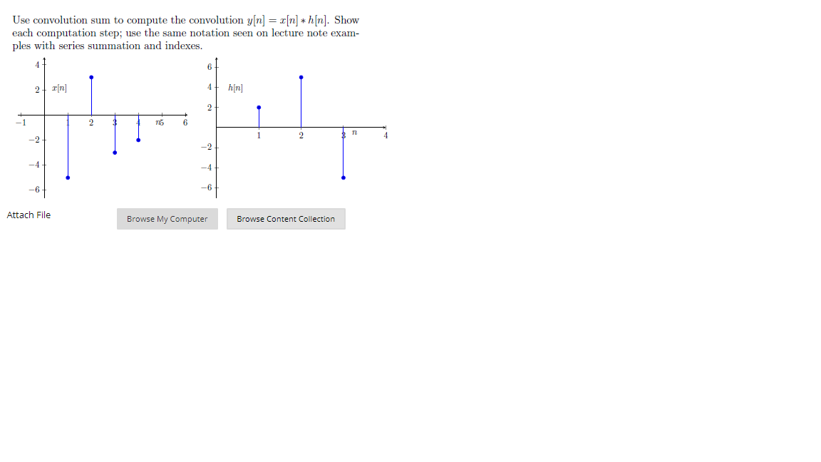 Solved Use convolution sum to compute the convolution y[n] = | Chegg.com