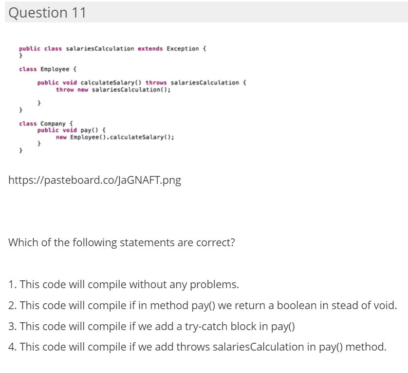 Solved Question 11 public class salariesCalculation extends | Chegg.com