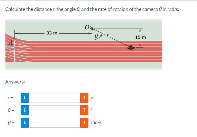 Calculate The Distance R The Angle 8 And The Rat Chegg Com