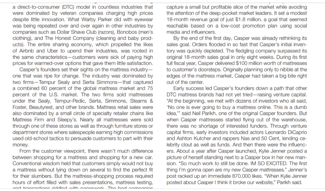 Solved Company Case Casper: A Pricing Strategy That Flipped | Chegg.com