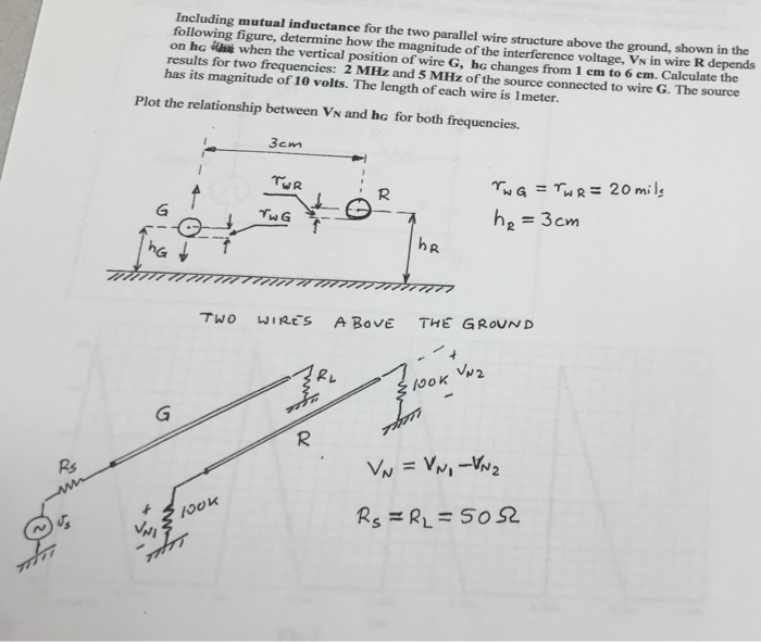 Solved Including mutual inductance for the two parallel wire | Chegg.com