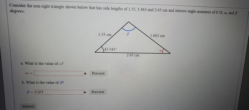 Solved Consider the non-right triangle shown below that has | Chegg.com