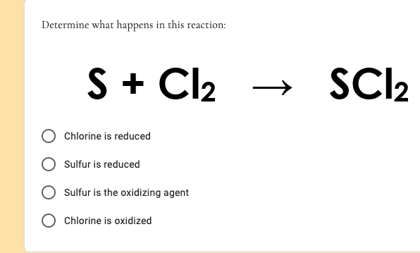 Phản ứng hóa học giữa lưu huỳnh (S) và clo (Cl<sub onerror=
