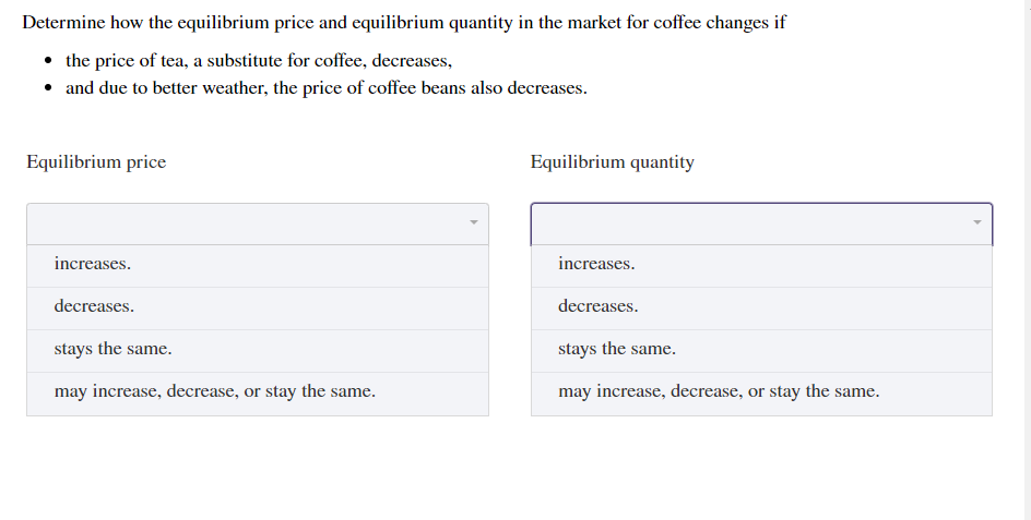 Solved Determine How The Equilibrium Price And Equilibrium Chegg Solved Determine How The Equilibrium Price And Equilibrium Chegg