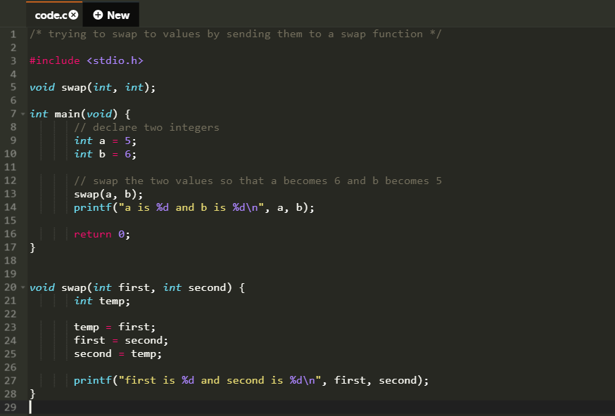 Solved Change the code so that it uses pointers and swaps | Chegg.com