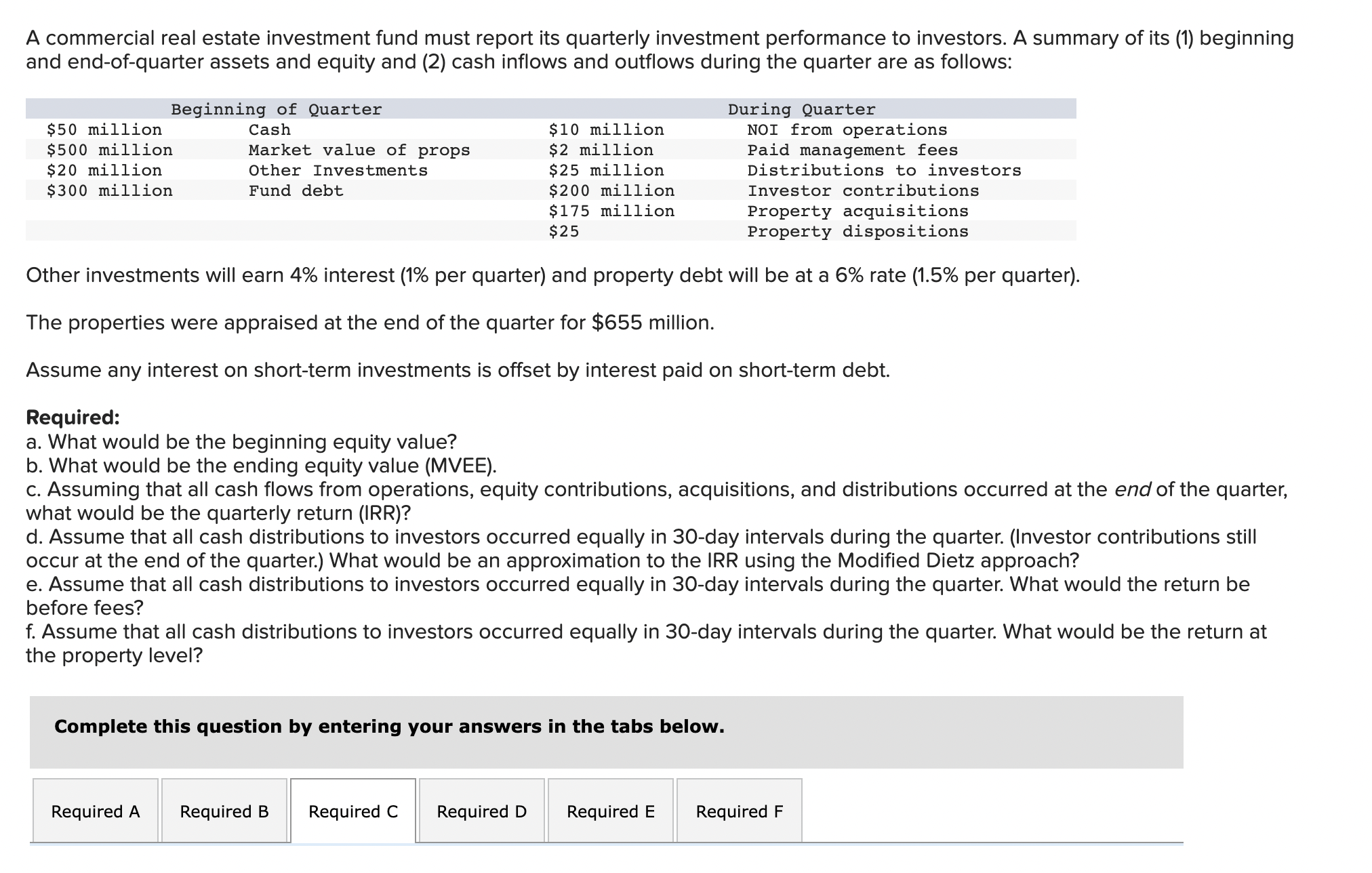 Solved A Commercial Real Estate Investment Fund Must Report | Chegg.com