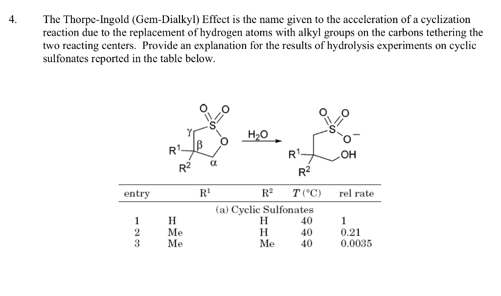 The ThorpeIngold (GemDialkyl) Effect is the name
