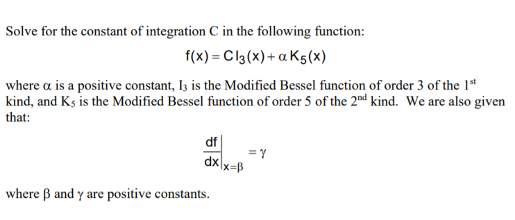 Solve for the constant of integration C in the | Chegg.com