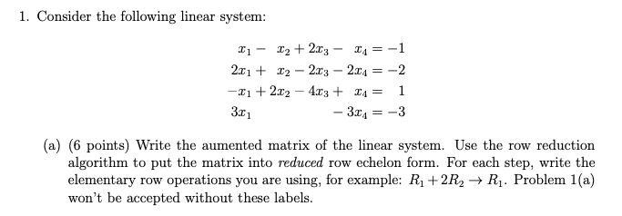 Solved 1. Consider the following linear system: 2 - 22 +2.03 | Chegg.com