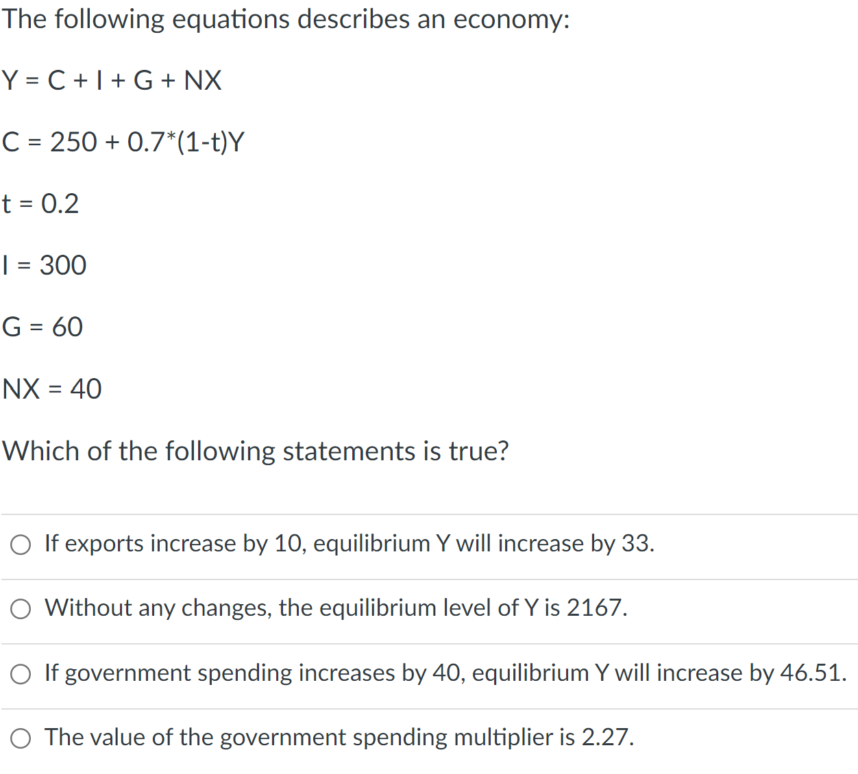 Solved The Following Equations Describes An Economy [