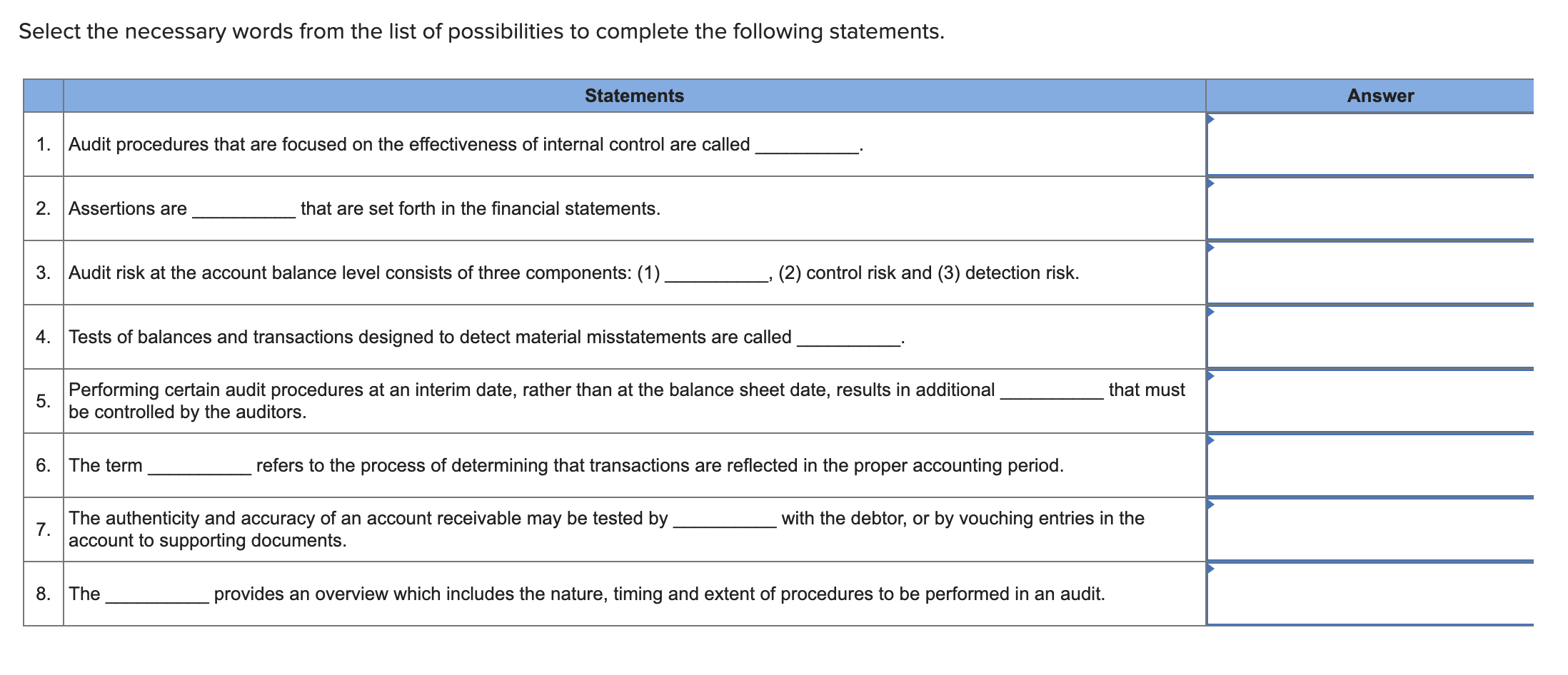 Solved Select The Necessary Words From The List Of 