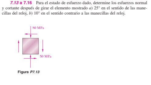 Solved 7.13 For the given stress state, determine the | Chegg.com