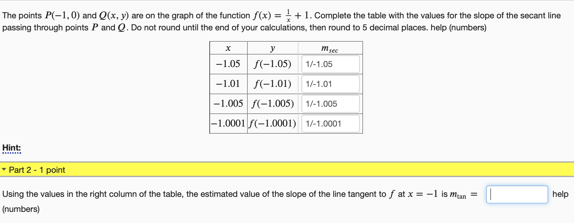 Solved Using the values in the right column of the table, | Chegg.com
