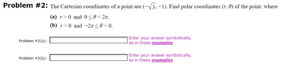 Solved Problem \#2: The Cartesian Coordinates Of A Point Are | Chegg.com