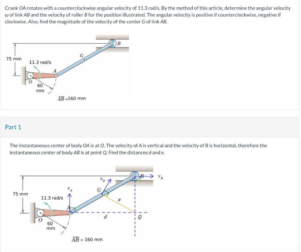 Solved Crank OA Rotates With A Counterclockwise Angular | Chegg.com