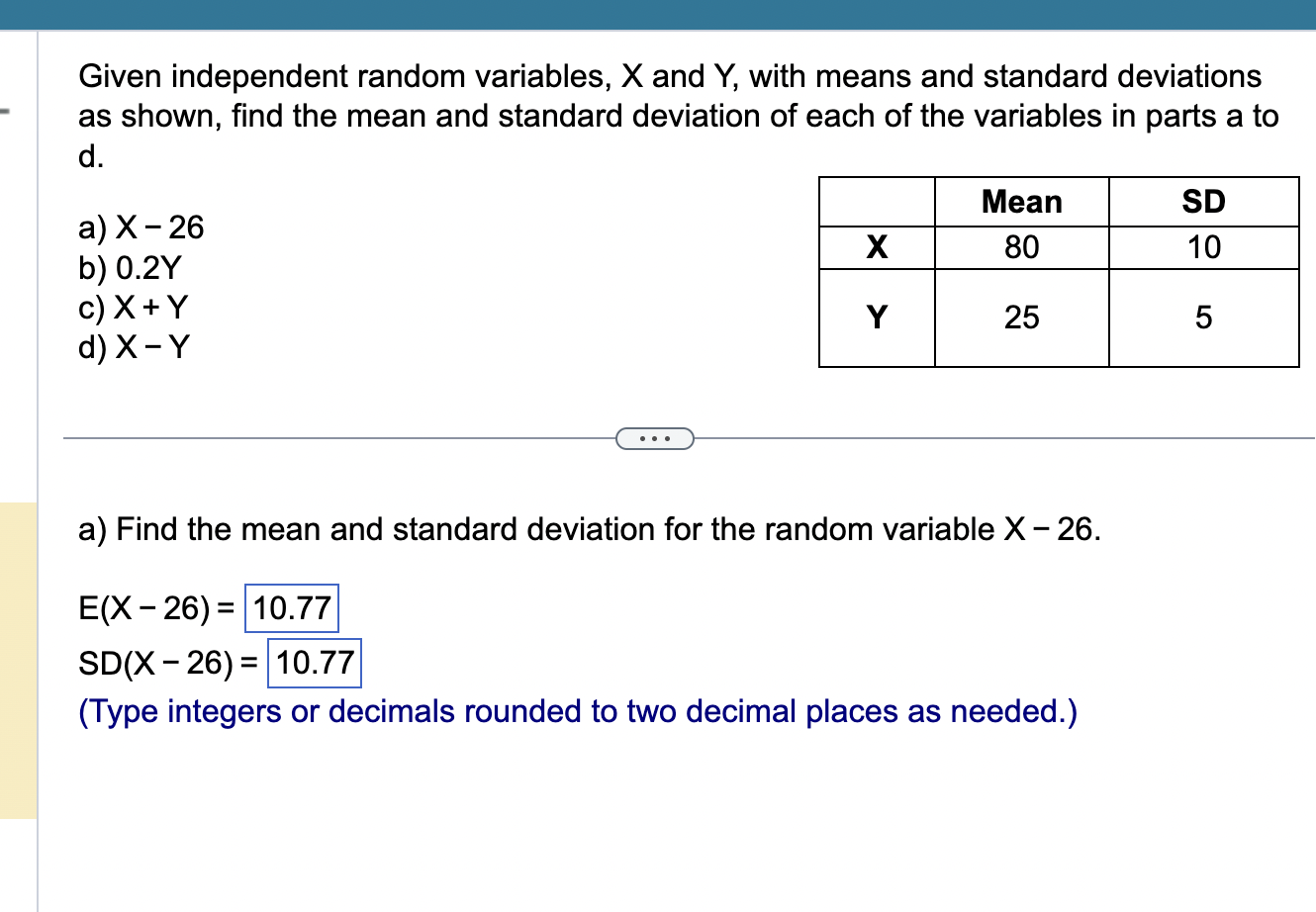 Solved Given Independent Random Variables X And Y With 8365