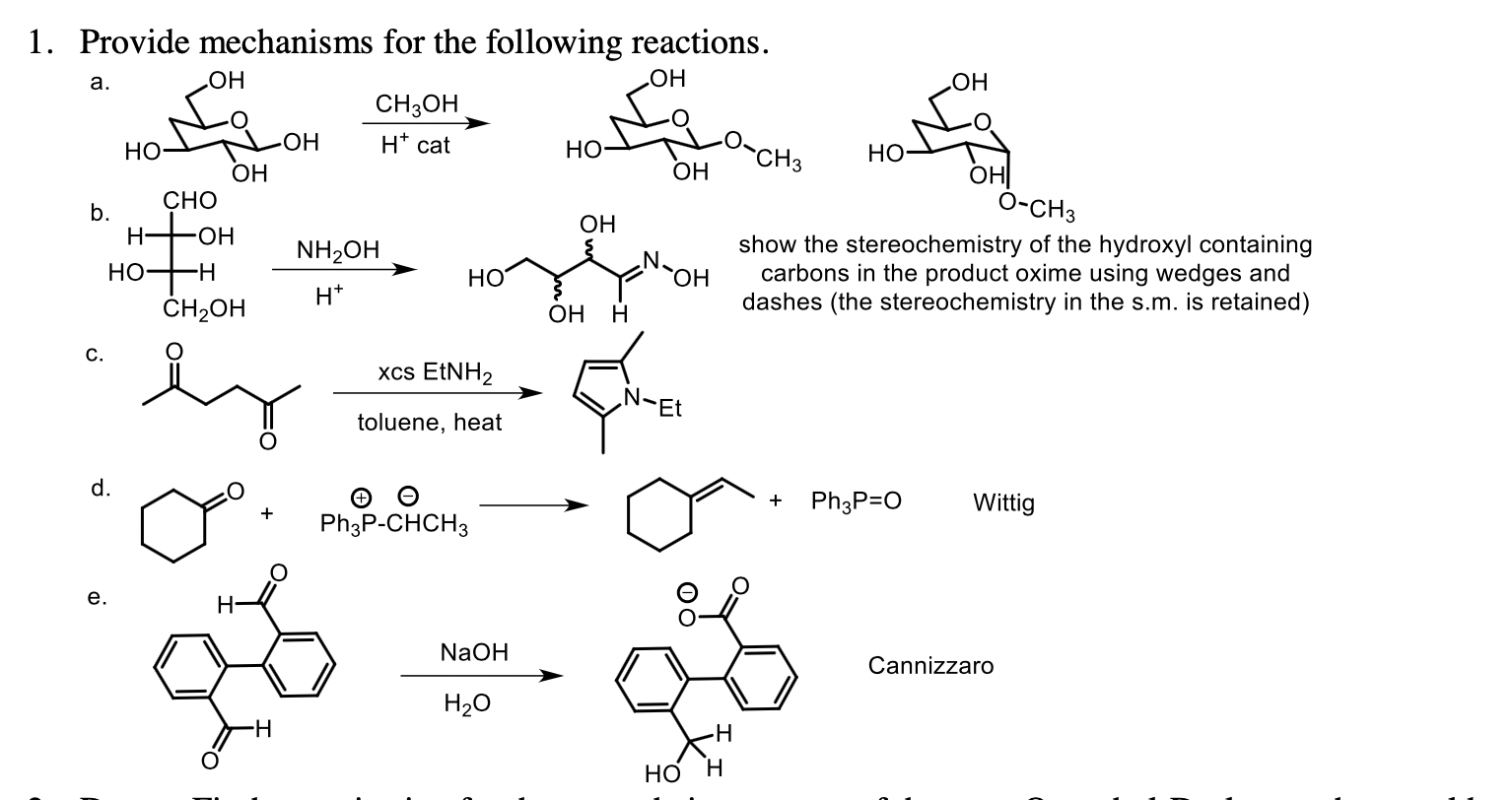 Solved Provide mechanisms for the following reactions. a. | Chegg.com