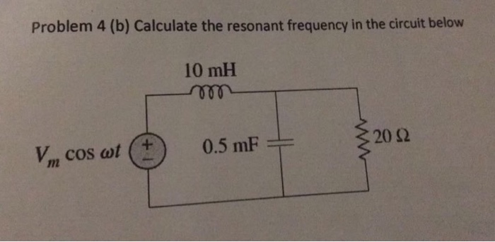 Solved Problem 4 (a) A parallel resonant circuit has R @o, | Chegg.com