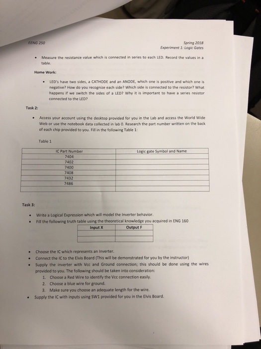 procedure for logic gates experiment