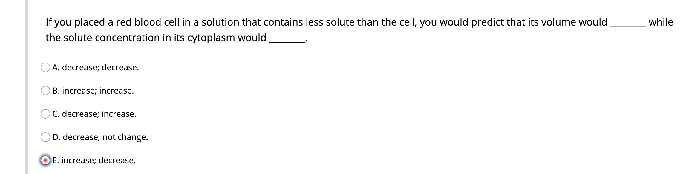 Solved while If you placed a red blood cell in a solution | Chegg.com