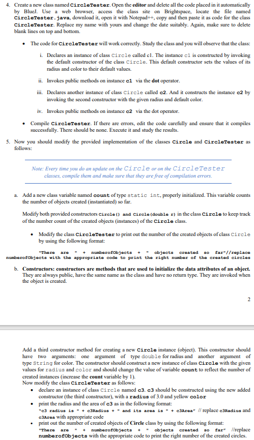 Solved f. Member Methods: These methods or functions contain | Chegg.com