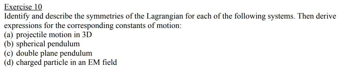 Solved Exercise 10 Identify And Describe The Symmetries Of 